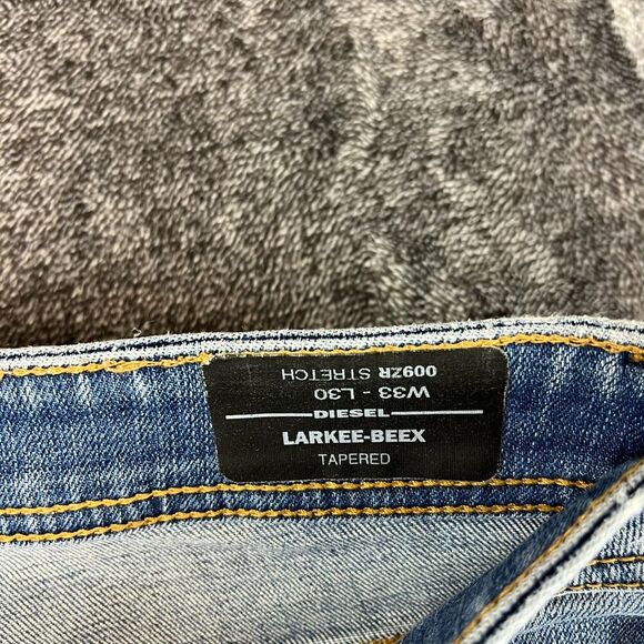 Diesel Larkee-Beex Light Blue Denim Jeans Tapered Men's 33(35X29 Button Fly - Picture 3 of 15